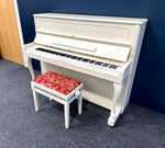 Samick Upright Piano, Farrow & Ball School House White (Pre Owned) | Thompson Pianos