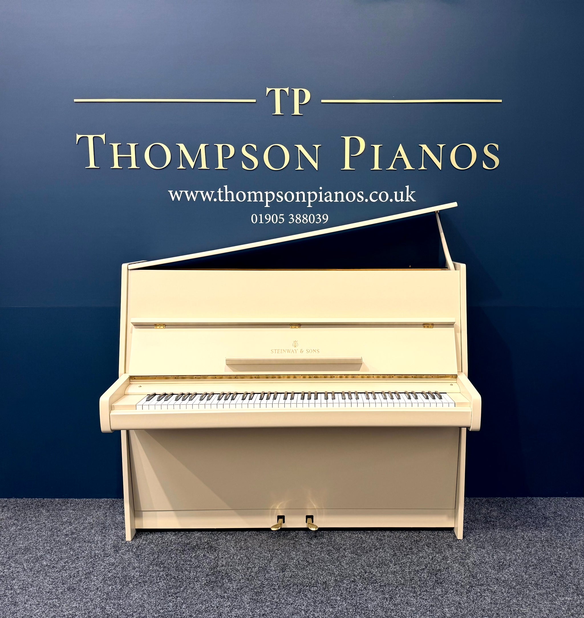 Steinway & Sons Model V Upright Piano, Farrow & Ball Oxford Stone (Pre-Owned)
