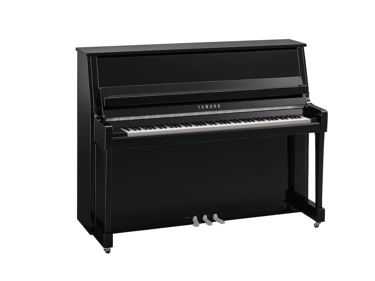 Yamaha B20 Upright Piano in Polished Ebony with Chrome Fittings